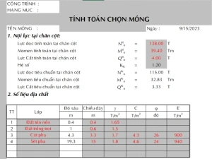 Bản vẽ thiết kế chi tiết móng trụ điện bê tông ly tâm cao thế (12m - 22m)