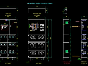 Hồ sơ bản vẽ lắp đặt tủ điện công tơ 1 pha trong nhà (Đầy đủ loại từ 5 đến 18 công tơ)