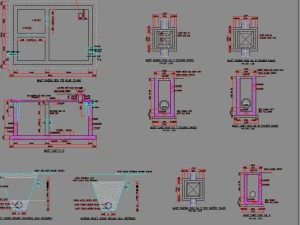 Hồ sơ bản vẽ CAD bể tự hoại 3 ngăn và 5 ngăn – Chi tiết cấu tạo, cốt thép và lắp đặt hệ thống xử lý nước thải