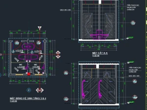 Hồ sơ bản vẽ CAD chi tiết nhà vệ sinh hiện đại – Giải pháp bố trí tối ưu cho không gian nhỏ