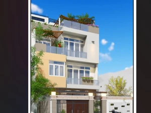 Hồ sơ thiết kế nhà phố 3 tầng hiện đại 8.8x16m – Full bản vẽ Kiến trúc, Kết cấu, MEP và Model Sketchup