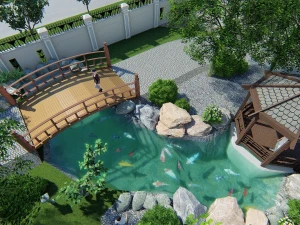 Hồ sơ thiết kế hồ cá Koi chuyên nghiệp – Trọn bộ bản vẽ AutoCAD và Model Sketchup 3D (Sân vườn & Mini)