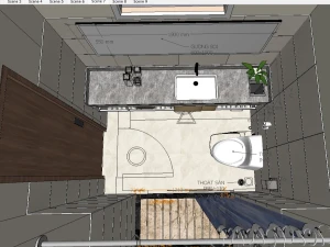 Hồ sơ kỹ thuật nhà vệ sinh hiện đại – Trọn bộ Model Sketchup 3D và Bản vẽ chi tiết lắp đặt thiết bị, ốp lát gạch