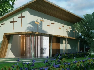 Hồ sơ thiết kế Nhà giáo lý Công giáo 5x20m – Trọn bộ bản vẽ AutoCAD Kiến trúc, Kết cấu và Model Sketchup 3D chi tiết