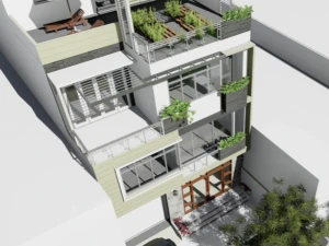 Hồ sơ thiết kế nhà phố 3 tầng mặt tiền 8x16m – Bản vẽ AutoCAD kiến trúc và kết cấu tối ưu không gian rộng